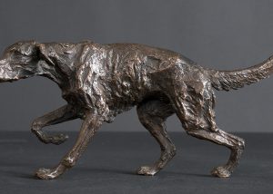 Setter Pointing bronze statute
